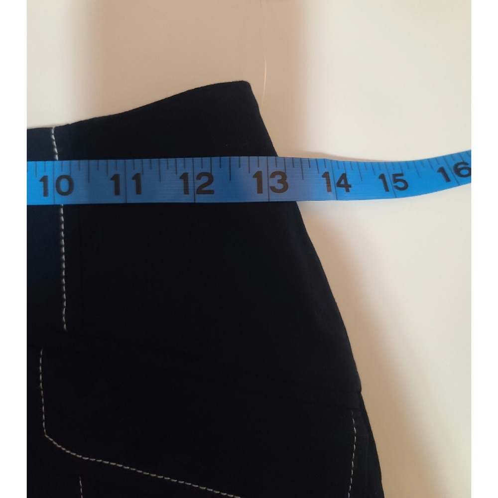 Maeve By Anthropologie Navy Blue Midi Skirt With White Stitching - Picture 12 of 15